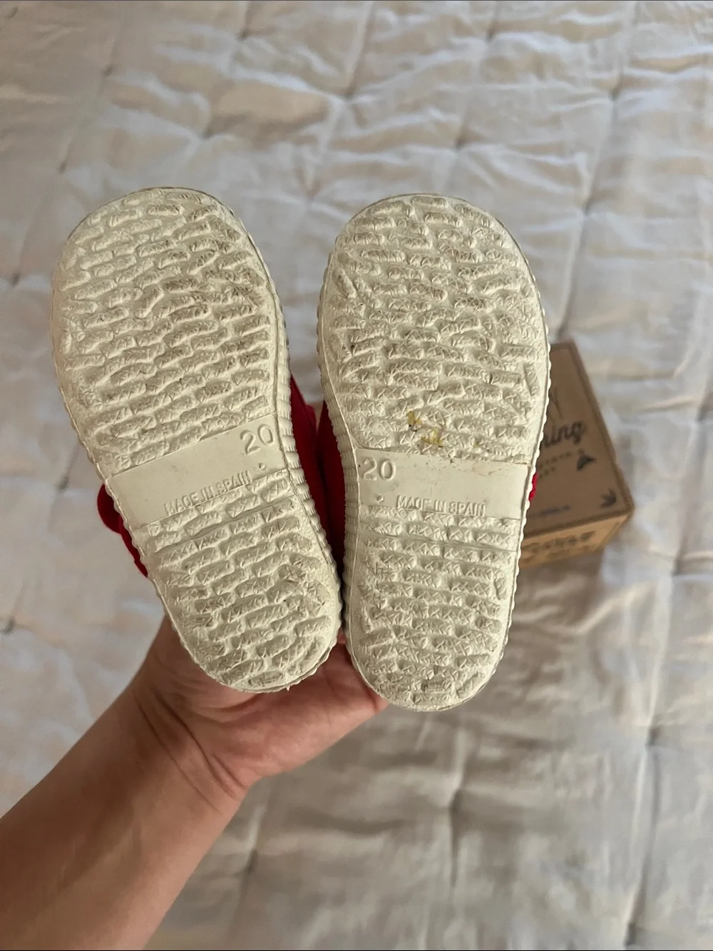 Cienta Kids Red Canvas Mary Jane Shoes